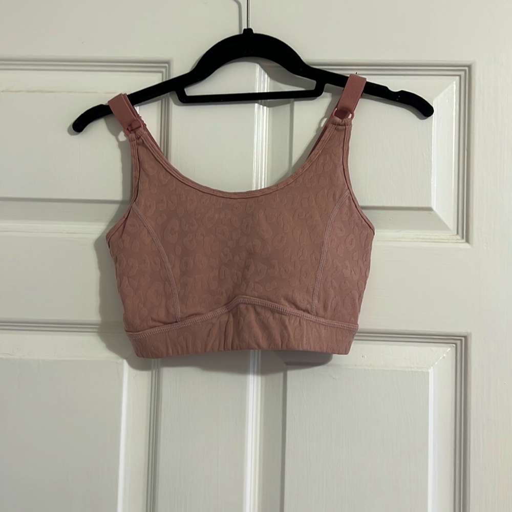 Pink cheetah sports bra